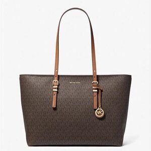 Micheal Kors NWT Quinn Large Signature Logo and Leather Tote Bag (Retail $298)